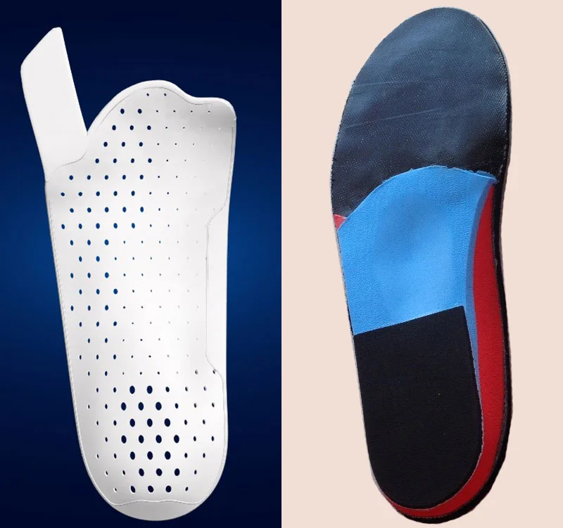 Deux exemples de semelles pour pied valgus